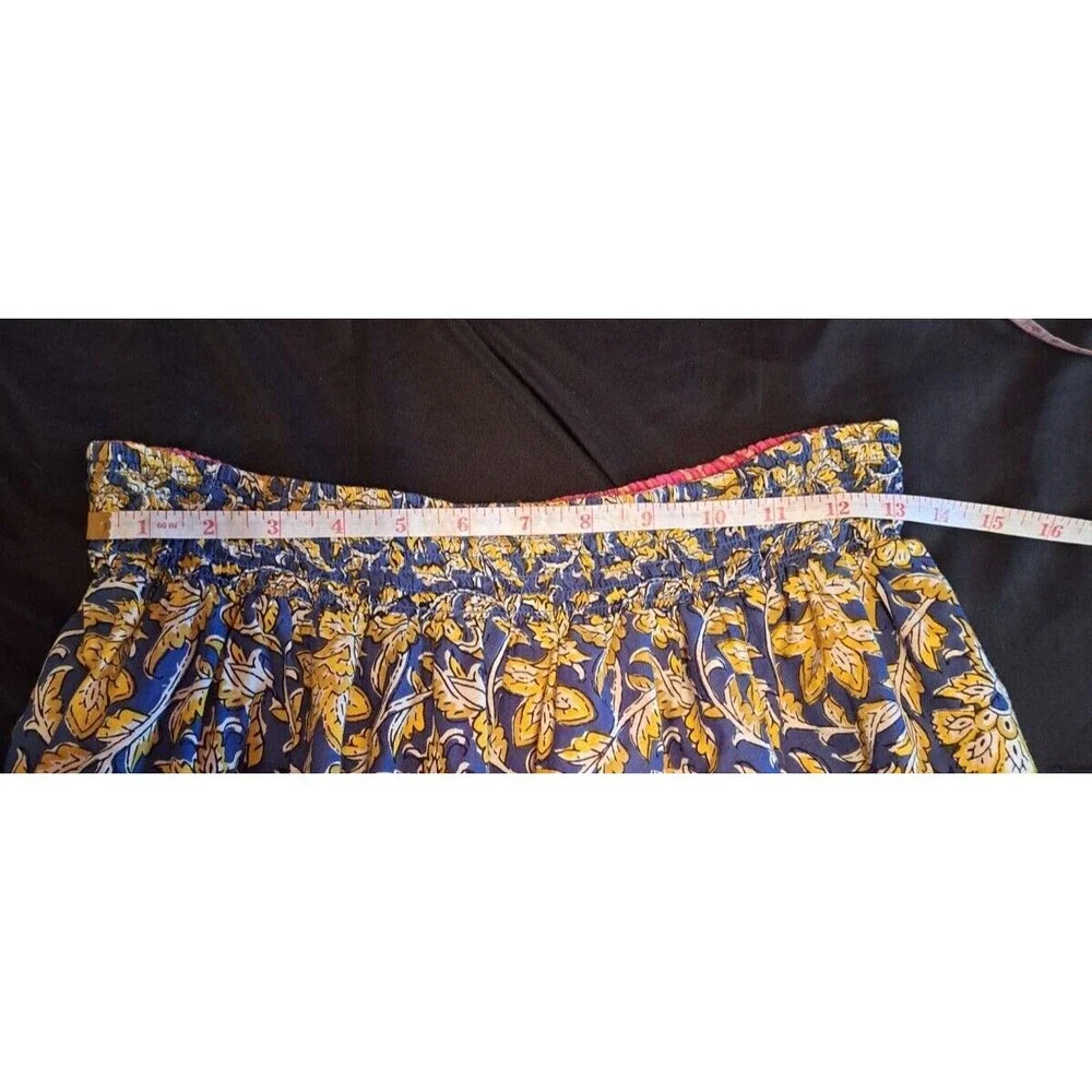 Sundance Smocked Elastic Waist Casual Lined Floral Boho Skirt Size Small